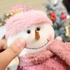 Pink Santa Claus Telescopic Doll Window Scene Christmas Decoration Xmas Ornament Knitted Elk Doll