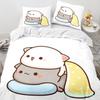 Set da letto gatto pesca cartone animato carino Ragazzi Ragazze Misura Singola Queen Copripiumino Federa Letto Bambini Adulti Moda Tessile per la casa
