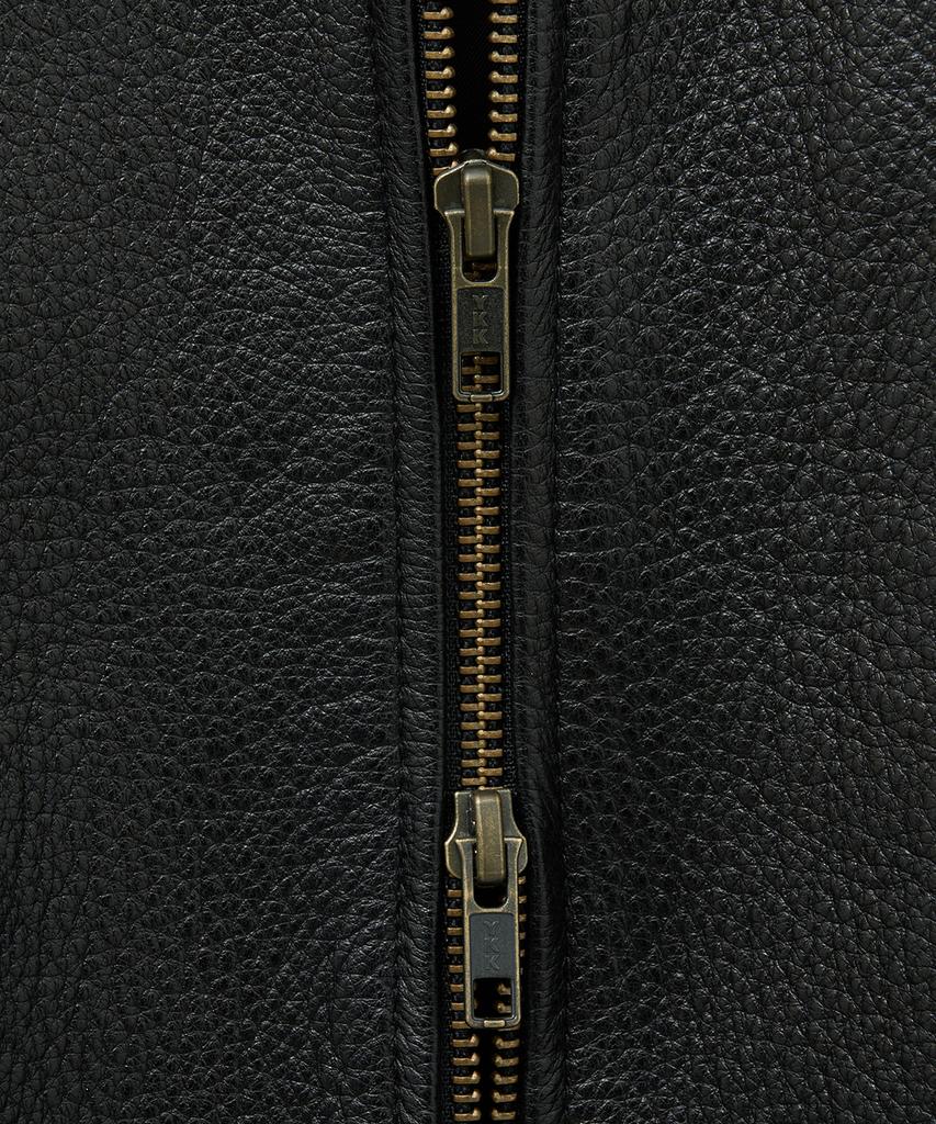 Noirer Goat Shrunken Leather Blouson (Black)