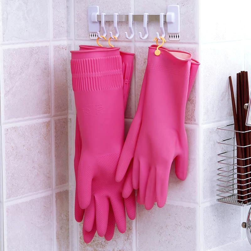 Thickened Rubber Dishwashing Gloves Long Waterproof Household Cleaning Gloves for Kitchen Dishwashing Laundry