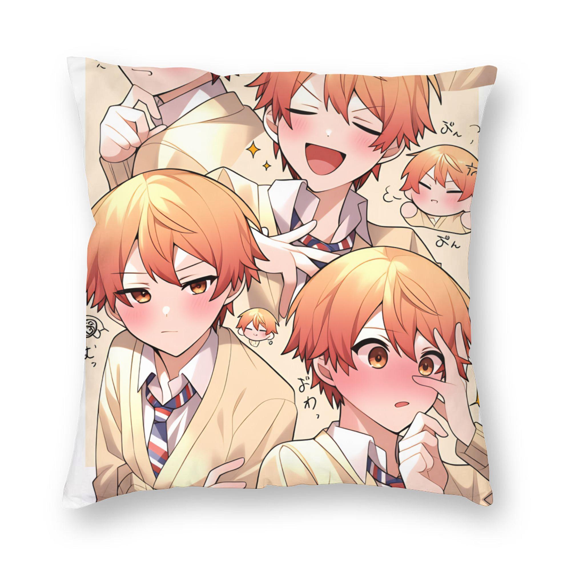Pillow Case Rui Kamishiro Tenma Tsukasa Comfy Pillow Cover For Sofa Couch Bed Living Room Vintage Pillowcases Peach skin 18*18(CM)-1Pcs