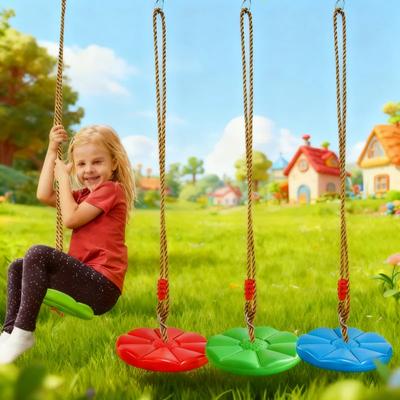 Balançoire à disque pour enfants avec cordes réglables en hauteur Balançoire octogonale en forme de pétale Jouets de balançoire suspendus Intérieur Extérieur Jardin Cour Arrière Jardin Balançoire