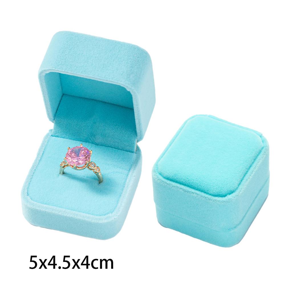 Square Engagement Velvet Earring Ring Packaging Box Jewelry Organizer Valentine Day Gift Case Ring Display Storage Wholesale