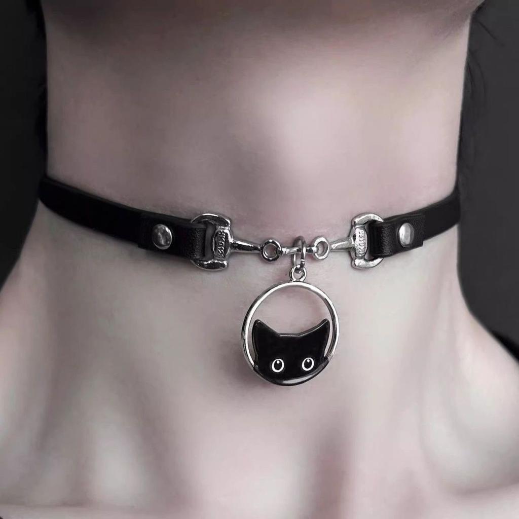 Grunge Leather Cat Claw Punk Trendy Necklace for Women Exquisite PU Charms Choker Sweet Cool Party Jewelry Y2K Fashion Gifts