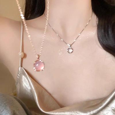2025 Exquisite Cat's Eye Pendant Necklace for Women - Light Luxury Clavicle Chain, High-End and Versatile Accessory