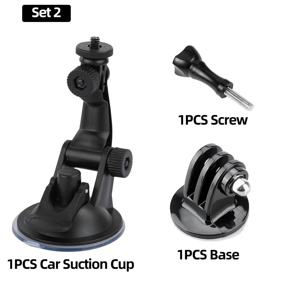 Car Suction Cup Holder 1/4 Car Mount for GoPro Hero 13 12 11 10 9 Insta360 SJCAM SJ4000 AKASO DJI Osmo Action Camera Accessories