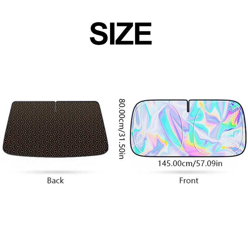 SEAMETAL Car Sun Shade Front Windscreen Laser Sunshade Cover Foldable Sun Protection Heat Insulation Visor Cover