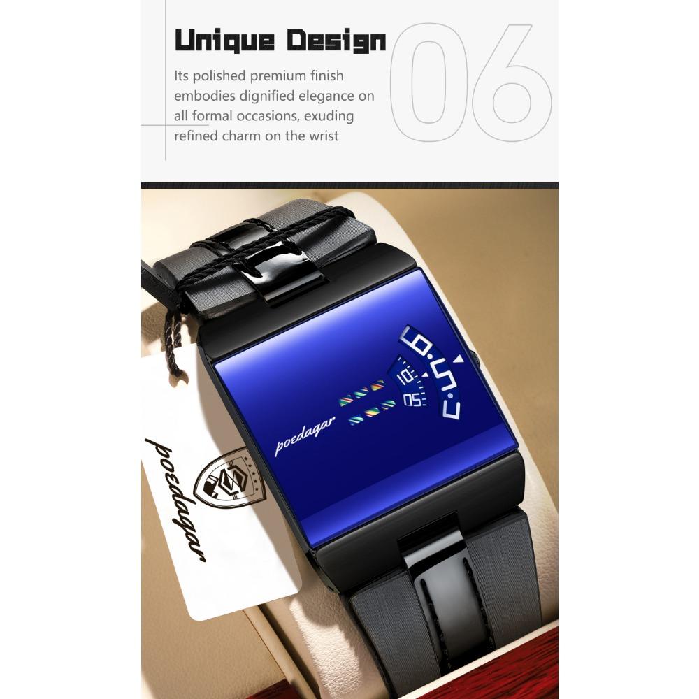 POEDAGAR High Quality Man Watch Waterproof Casual Watch Sports Leather Quartz Watches Male+Box