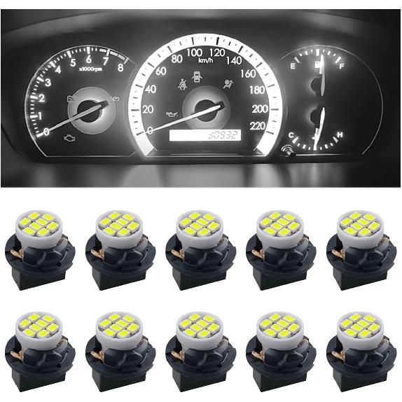 10PCS T10 194 168 Car Dash Instrument LED Light Bulbs with Twist Lock Socket, Bright Panel Gauge Cluster Dashboard Light Bulbs, Car Interior