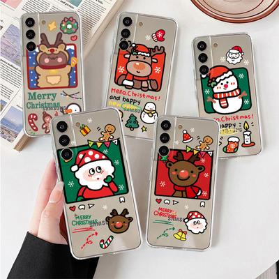 Clear Case For Samsung Galaxy S22 S20 FE S21 Plus S10 Lite S9 S8 S10e Note 20 Ultra 10 Lite 9 Phone Cover Snowman Christmas Cute