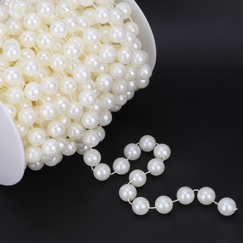 White Imitation Pearl Garland 12 MM Faux Pearl Garland Pearl Connecting Beads Home Decoration бежевый