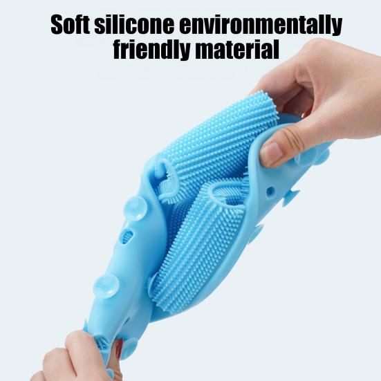 Foot Scrubber Massage Slippers Feet Cleaner Silicone Bristles Slippers Shower Slippers with Anti-Slip Suction Cups for Exfoliating Cleaning Foot