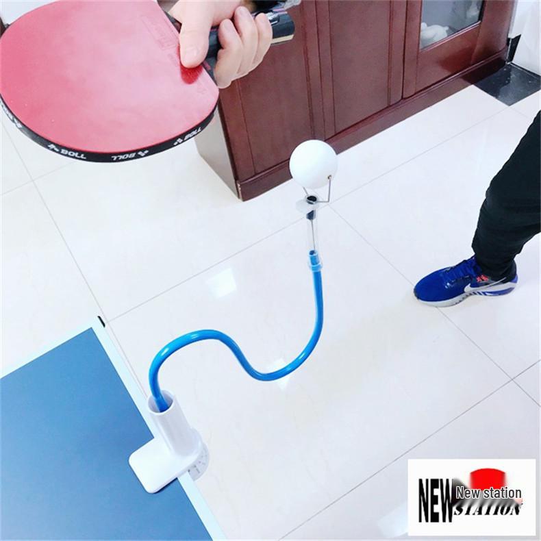 Table Tennis Training Machine with Large Clamp and Blue Rod for Technique Enhancement