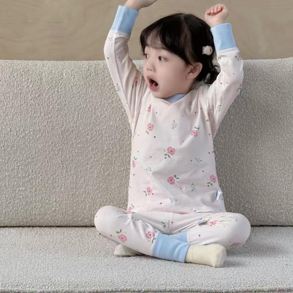 2025 Spring/Summer Children's Lycra-Cotton Pajamas: Korean Style, Tagless, Casual Home Wear Set