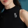 Brooch Retro Style Sitting Cat Shape Design Pin Fine Texture Technology Cat Hair Texture Brooch Animal Brooch Jewelry