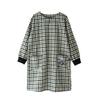 Gaspard et Lisa Lisa and Gaspard brushed fleece Karan check ribbed sleeves type Cooking apron Kappo smock apron 70830907 Green Free size [NAIGAI]