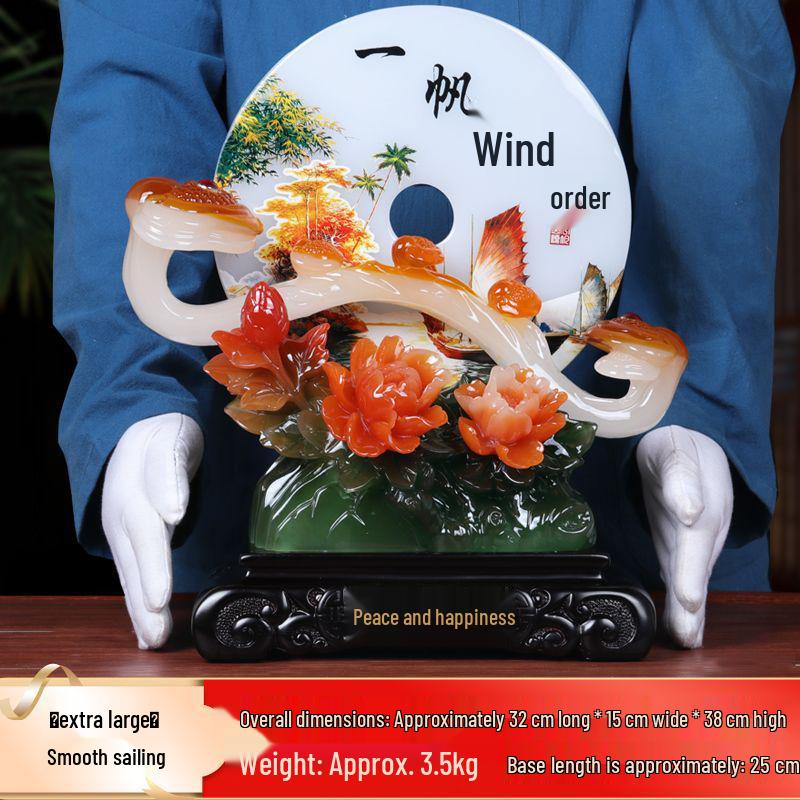 Ping An Kou Jade Stone Ornament for Wealth and New Home - Office and Living Room Decor