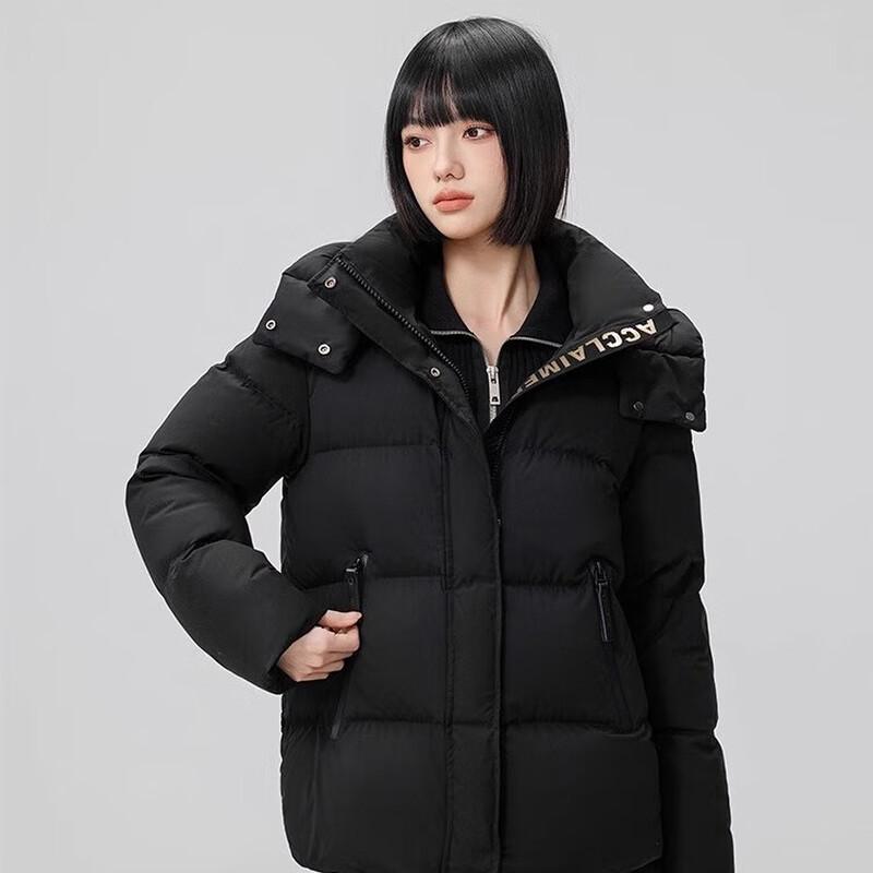 YAYA 2024 Unisex Black Diamond Short Goose Down Jacket L