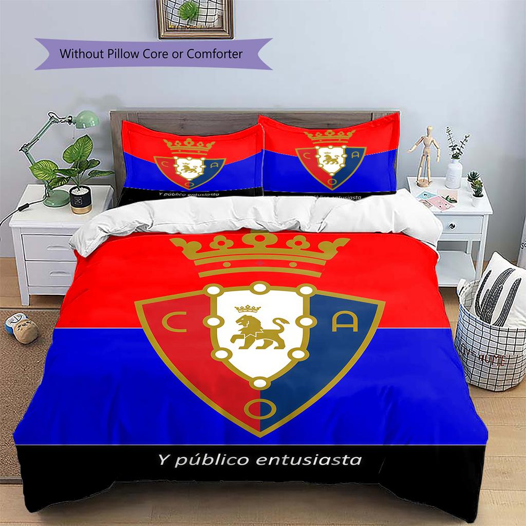 CA Osasuna2 Pattern Bedding Quilt Set Home Decoration Gift (1 * Duvet Cover + 2 * Pillowcase Without Core)