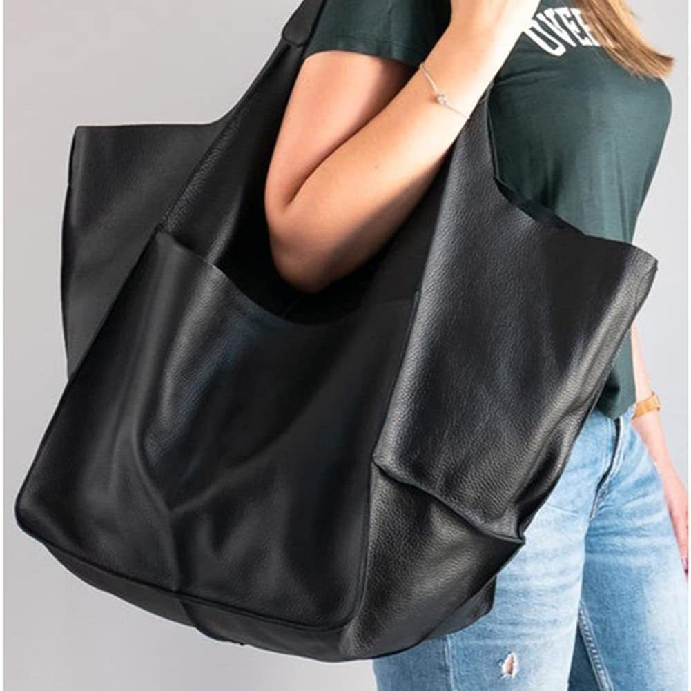 Retro European & American Soft Leather Large-Capacity Women's Tote Bag