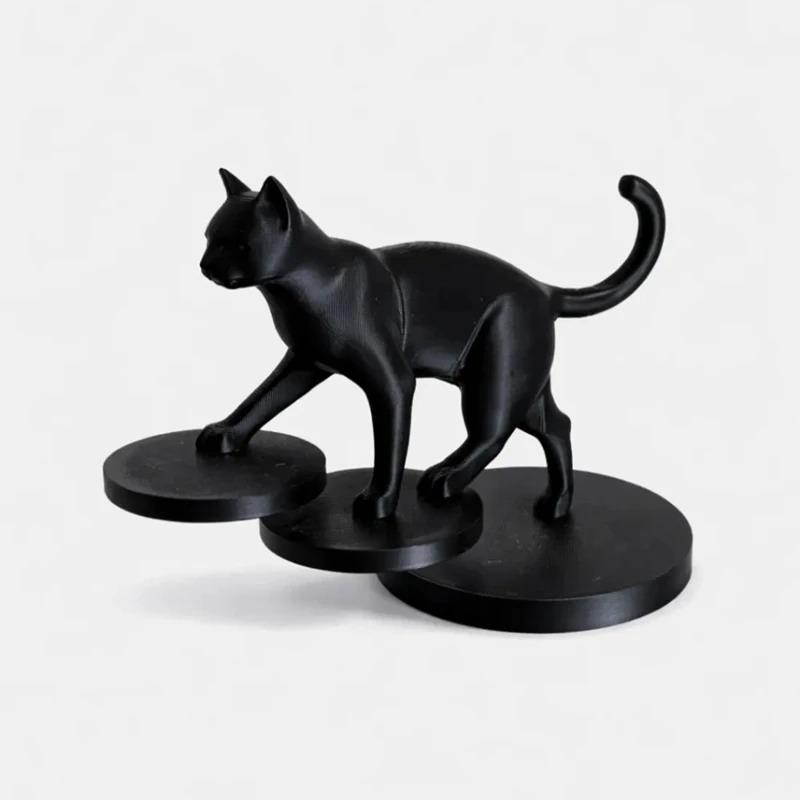3D Printed Leaping Cat Statue Modern Home Decor Artistic Desk Ornament for Living Room Study Decor