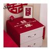 Tablecloth Dust Cover Chinese Wedding Nightstand Burgundy Satin Bedside Table Furniture Protector Dustproof Cloth for Bedroom Decor