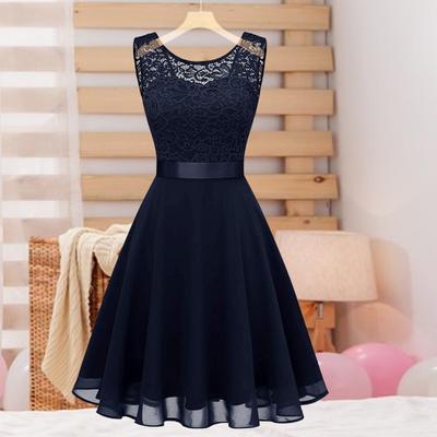 Lady Petticoats Plus Size Formal Dress Hollow Out Lace Summer Crochet Large Hem Midi Dress for Wedding