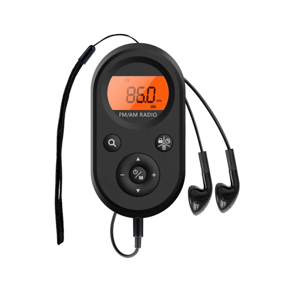 

Pocket Radio AM/FM Portable, Rechargeable Battery with Best Reception, Comes with Stereo Headphones, Suitable for Outdoor Sports чорний