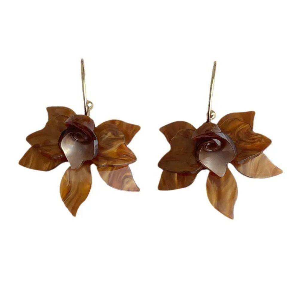 Ear Studs Acrylic Flower Earrings Retro Vintage Acetate Earrings Flower Earrings Studs  Party