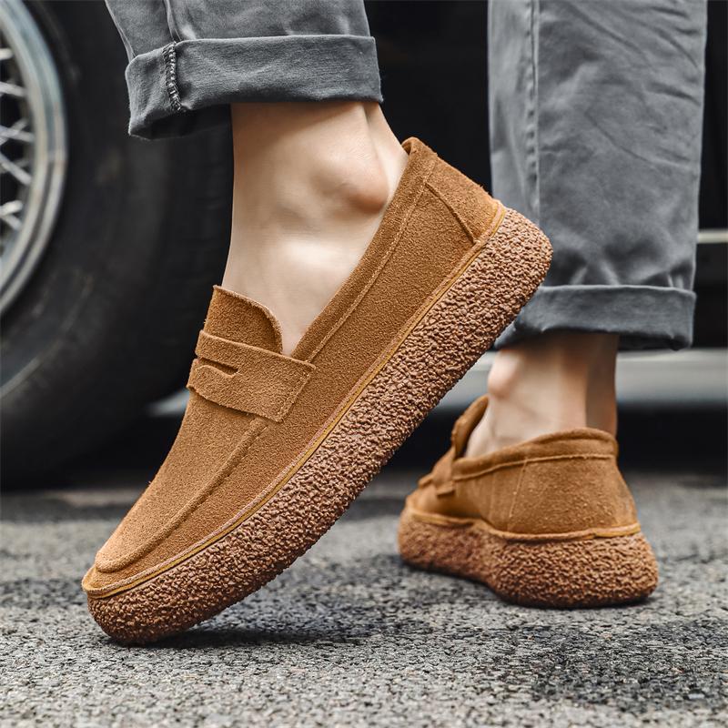 Handmade Suede Leather Casual Men Shoes Design Sneakers Man Comfortable Leather Shoes Men Ankle Boots Hot Sale Moccasins Driving