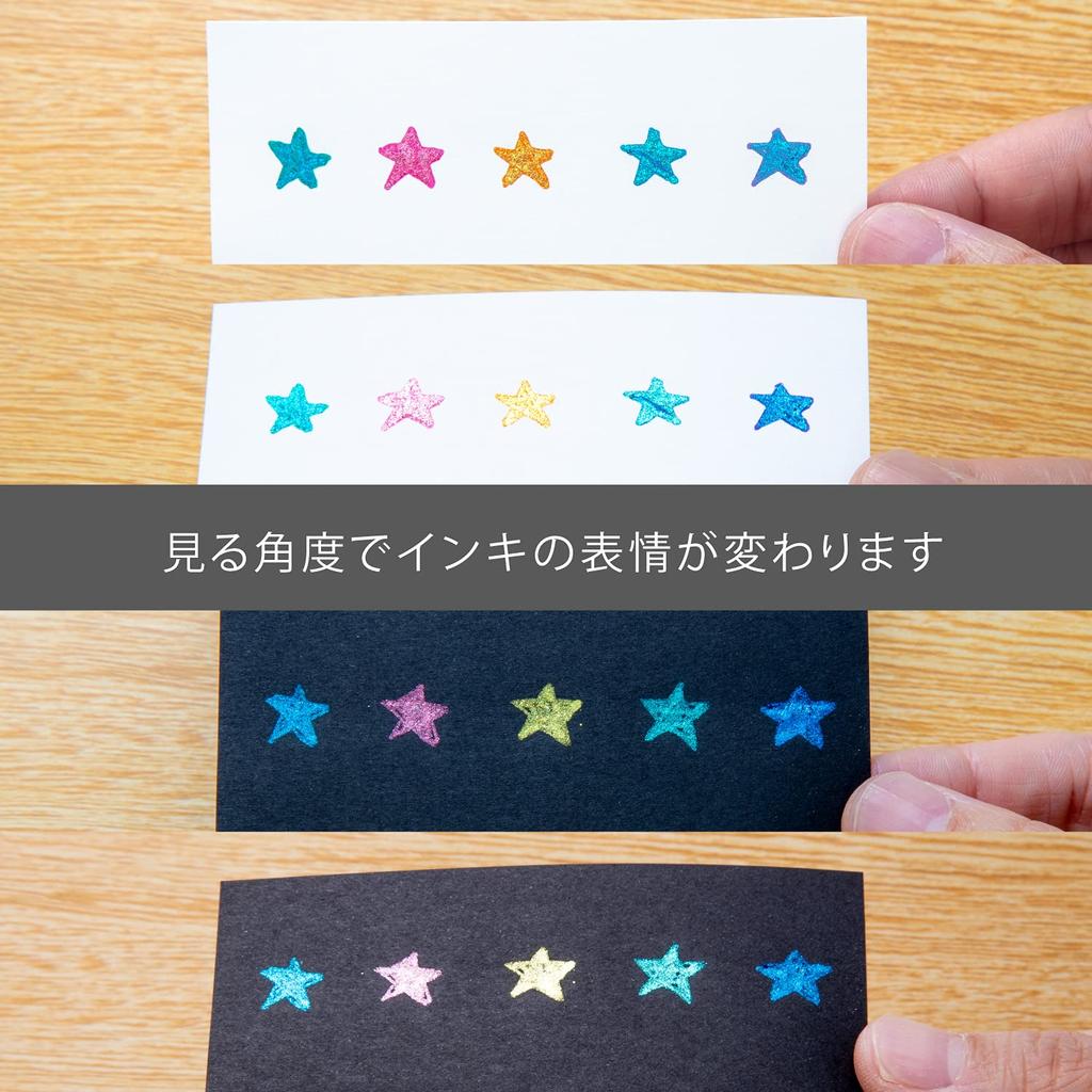 Pentel Color Ballpoint Hybrid Dual Shiny and 5 Pen, Metallic, Powerful, Colors, K110WR-5STA