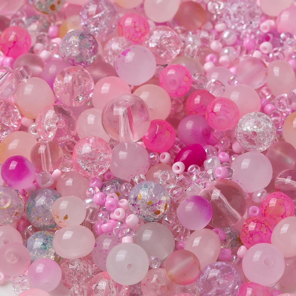 50g Colorful Glass Mixed Beads Multi-shape Loose Spacer Beads for DIY Necklace Bracelet Phone Chain Jewelry Making Accessories