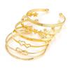 Selling Gold-Plated And Silver Plated Retro Open Layered Bracelet For Women, Fashionable Mix And Match Simple Bracelet