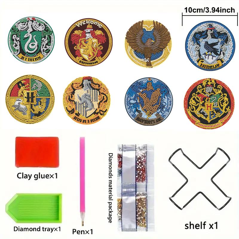 

8pcsets Diamond Painting Coasters Kits with Holder Fruits and Totems Diamond Coasters Art Kits for Adults Home Decor