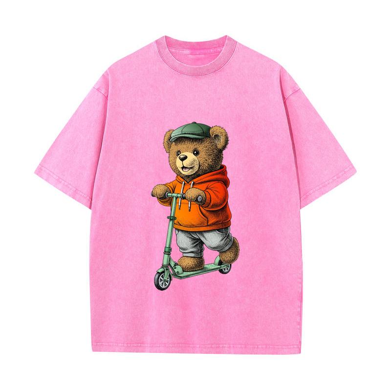 SX-16 MINISO 2026 Summer Vintage Wash Printed Pure Cotton Shoulder Style Men's and Women's Round Neck Short Sleeved Couple T-shirt