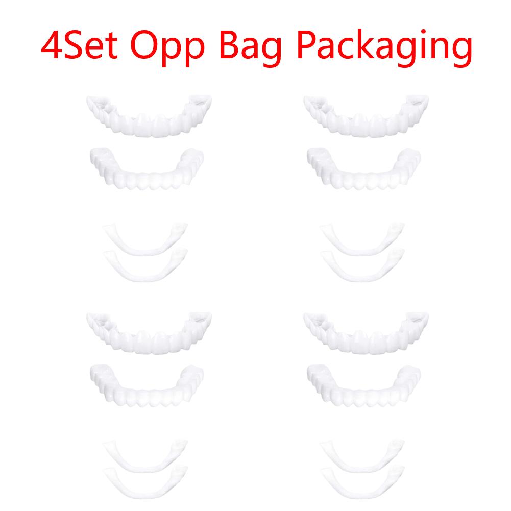 2 Pairs Comfort Upper and Lower Jaw Denture Regain Confident Smile False Teeth Braces and Whitening Substitutes