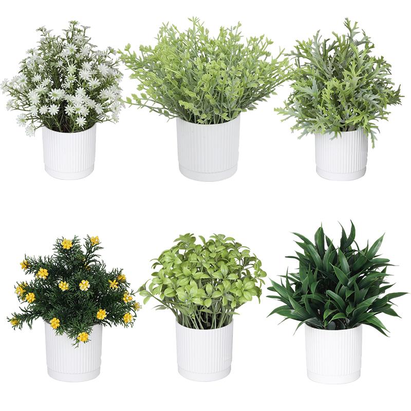 Simulated Bonsai Green Plants Succulent Plant Potted Artificial Flower Ornament Office Desktop Decoration Home Room Decoration