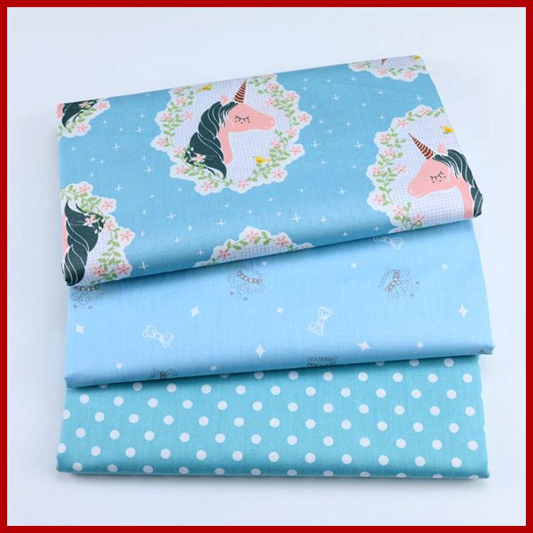 50*160cm Needlework The Cloth Fabric Tissues Knitted For Sewing Cachetextile Fabric Meterflowers Unicorn Pony