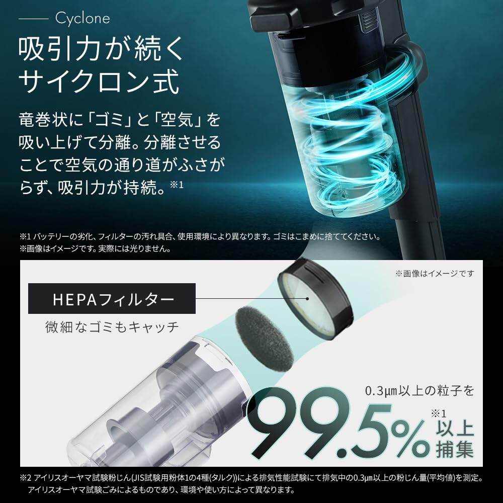 Iris Ohyama Cordless Vacuum Lightweight Charges Just by Placing Cleaner, (1.3kg), It, SCD-AZ18P2-B
