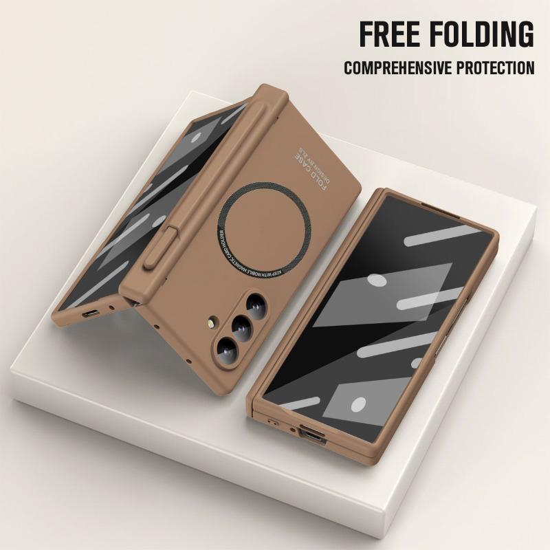 Stylus Pen For Magsafe Wireless Charging Case For Samsung Galaxy Z Flod 7 6 5 Magnetic Hinge Lens Full Protection Back Cover