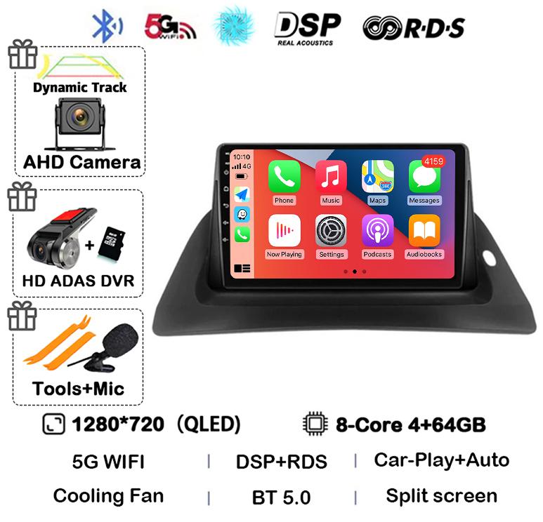 Android 14 Carplay Auto 4G+WIFI For Renault Kangoo 2009-2012 2015 2016 2017 2018 Car Radio Multimedia Stereo Video Player GPS BT
