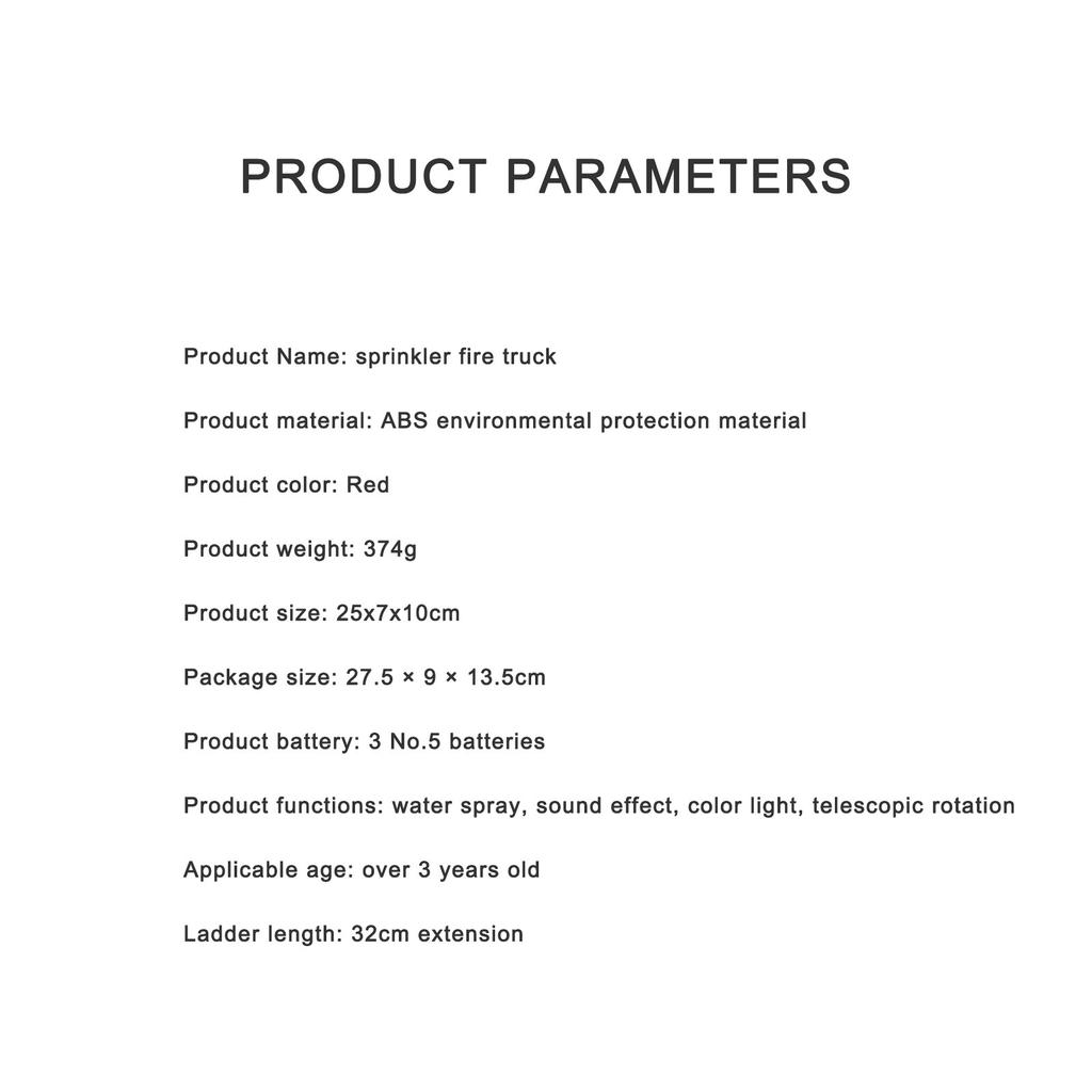 Spray Water Truck Toy Fireman 360?? Fire Truck Car Music Light Educational Toys