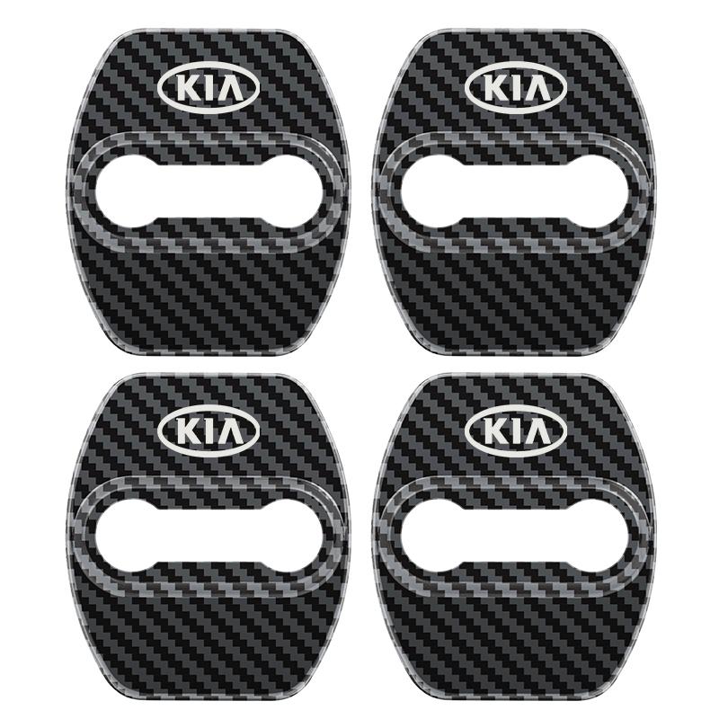 4 Stück 3 Typen Für Kia Rio Ceed Sportage Cerato Soul Autotür-Schlossabdeckung Aufkleber Metall-Emblem Abziehbild Auto-Tür-Styling