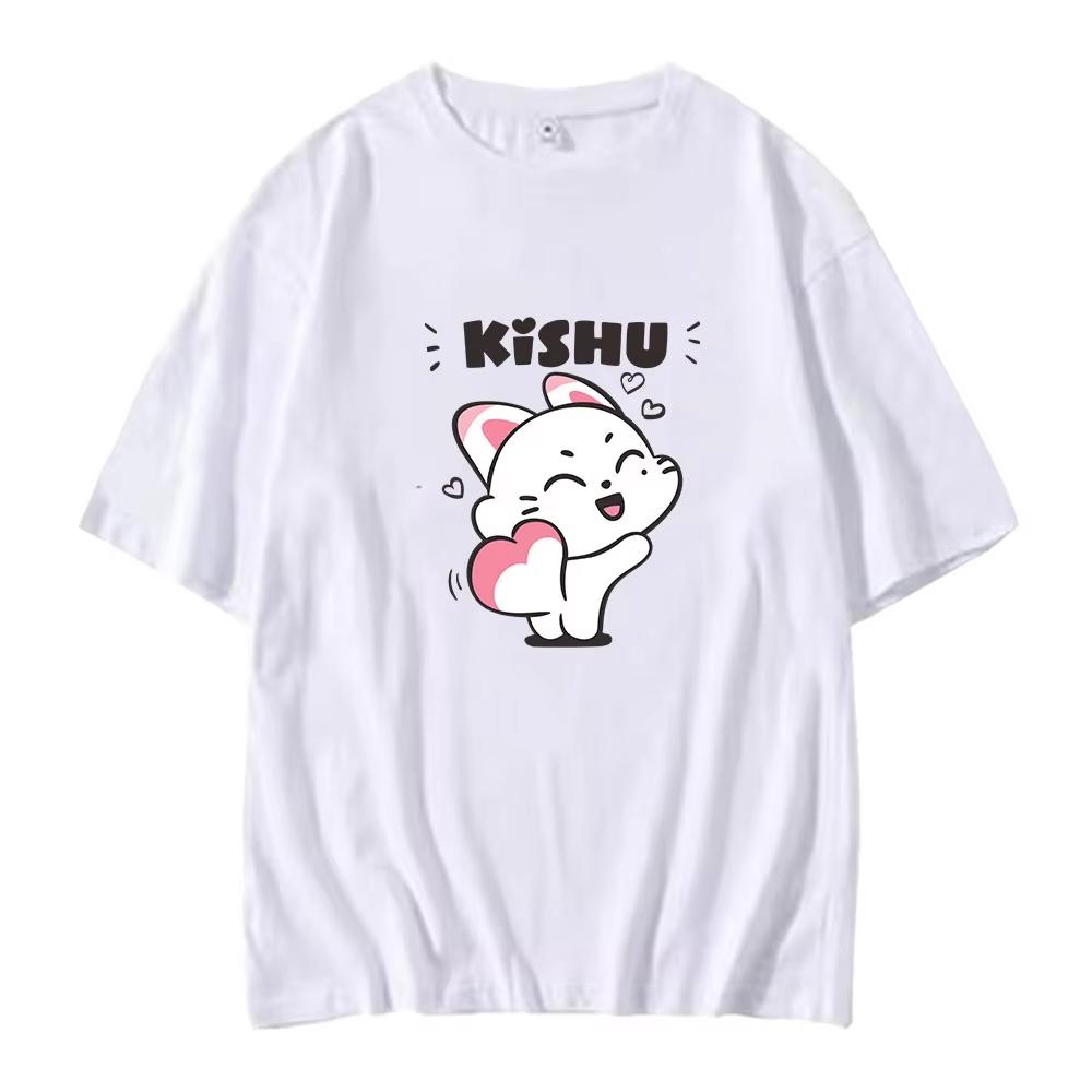 ENHYPEN ENCHIN Cute Graphics Unisex Shirt Kpop Korean Style 2026 Summer New Cotton Men's Women's Streetwear Tshirt Fan Gift