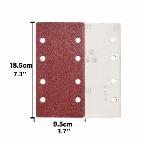 ASDSH Sanding Paper, Rectangular Sandpaper, 8-Hole Sanding Pad, Orbital Sander Paper Set for Woodworking, Random Action Sanders, Sanding, Polishing, S