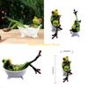 F26C Novelty Bathtub Bathing for Frog Resin Statue Desktop Ornament Sculpture Landscape Photo Props for Home Indoor Decoratio