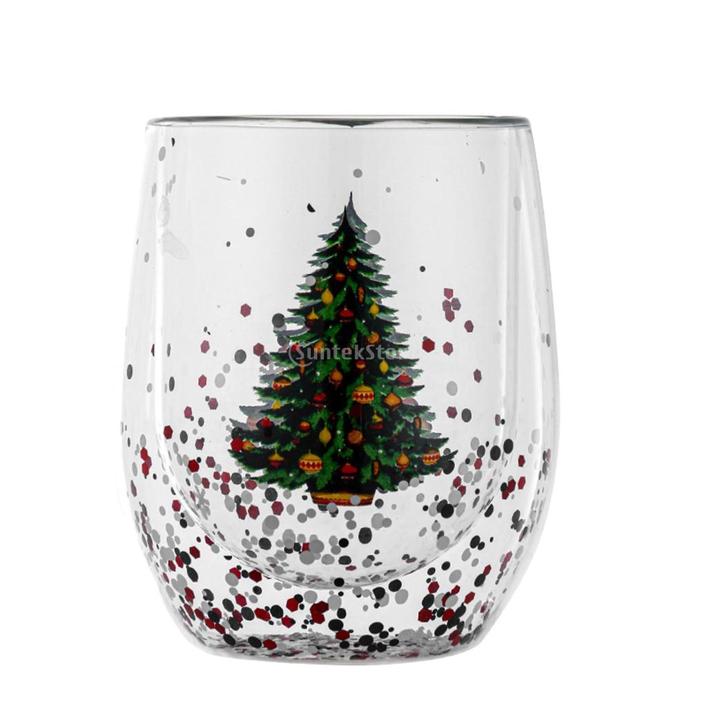 1pc 310-400ml Christmas Tree Wine Glasses Drink Cup Reusable Cocktail Glasses for Party Kitchen KTV Bar Xmas Tree Cup Supplies