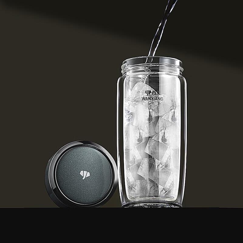 WANXIANG Antibacterial Double-Layer Glass Tea Infuser Bottle 360ml