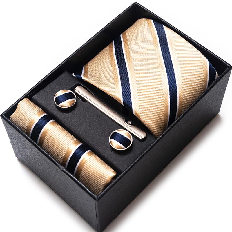 Gift Box Men'S 8Cm Tie Business Dress Jacquard Yarn Business Career Tie Set Men