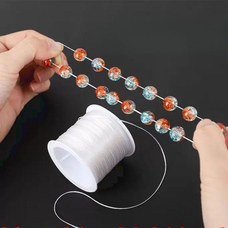 100M 0.2mm Elastische Schnur Kristallklarer Nylongarn für DIY Schmuckherstellung Halskette Armband Handwerk Perlenzubehör